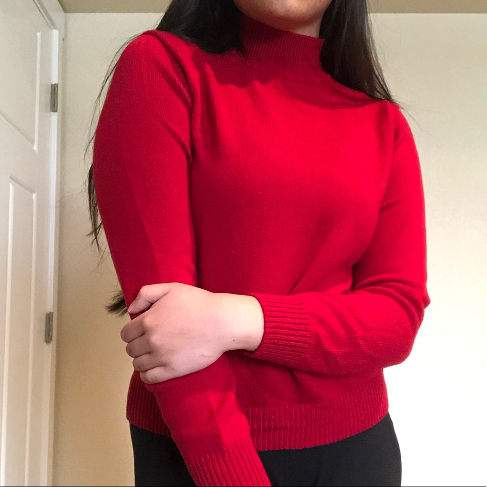 Vintage Liz Claiborne Red Turtleneck Sweater 🍒